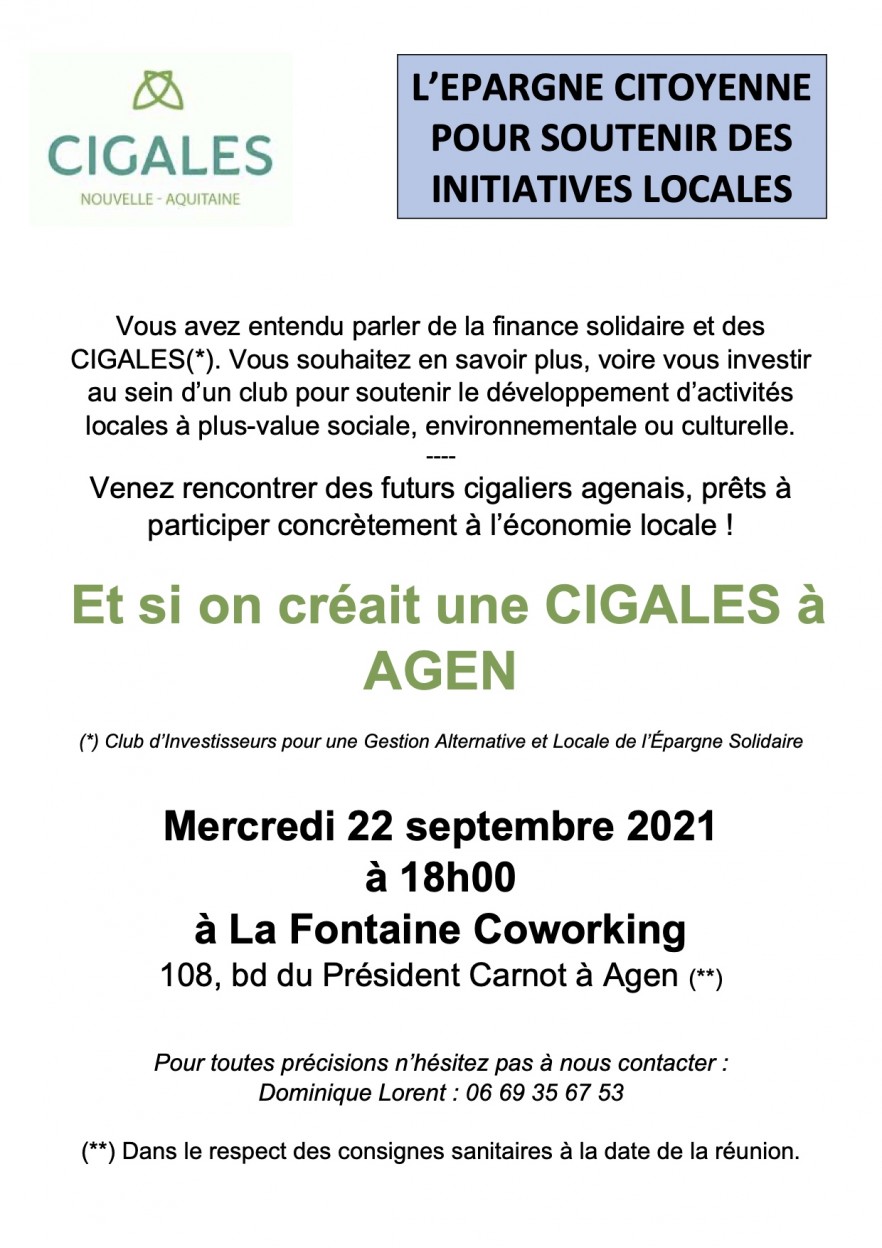 20210922 Reunion info CIGALES Agen La Fontaine coworking